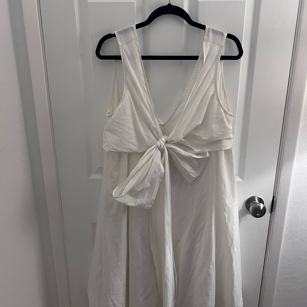 Free People White Tie-Front Sundress